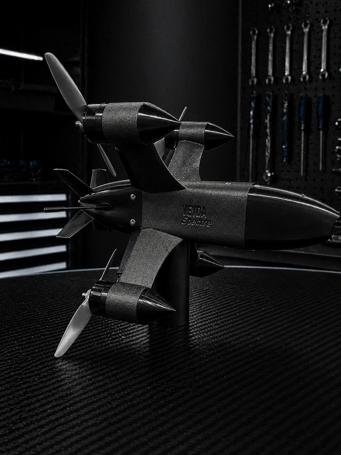 Side view of Veyda Spectre V2 prototype